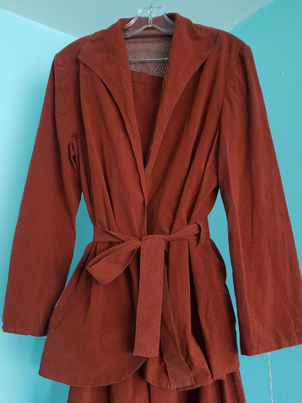 Vintage 70s Sample Deadstock two piece orange Boho disco Lounge suit set RETRO - Picture 3 of 13